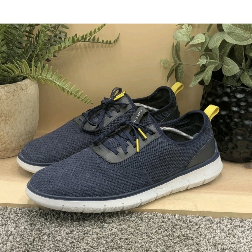 COLE HAAN ZeroGrand Mens Size 10.5M Blue Lace Up Dress Shoes Work Casual Comfort